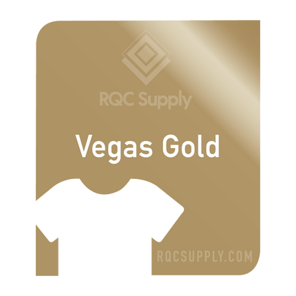 Siser 12" EasyWeed Heat Tansfer Vinyl (HTV). One hundred and fifty foot length. Vegas  Gold colour shown, sold by RQC Supply Canada.