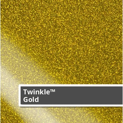 Siser Twinkle Heat Transfer Vinyl. Gold colour sold by RQC Supply Canada