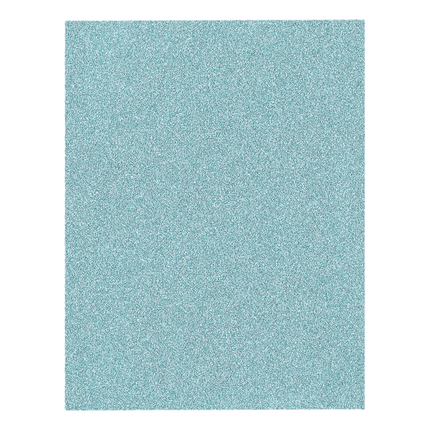 Get your Glitter Cardstock in 8.5" x 11" width now sold at RQC Supply Canada located in Woodstock, Ontario, showing sky blue glitter scrapbooking paper