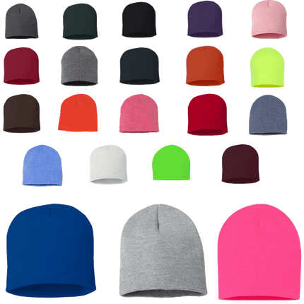 Sportsman 8" Acrylic Knit Beanie Hats sold by RQC Supply Canada located in Woodstock, Ontario showing all colours available to order