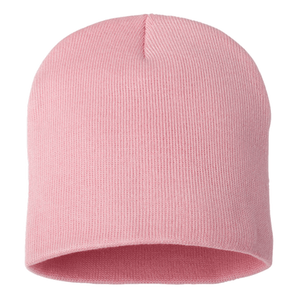 Sportsman 8" Acrylic Knit Beanie Hats sold by RQC Supply Canada located in Woodstock, Ontario shown in light pink colour
