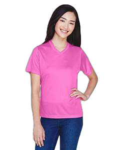 T11 Ladies Zone Charity Pink polyester tshirts sold by RQC Supply Canada