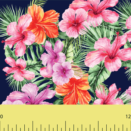 Tropical Flower Pink and Orange pattern available in HTV and Adhesive. Sold By RQC Supply Canada.