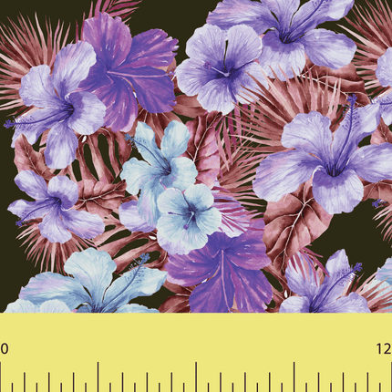 Tropical Flower Purple and Blue pattern available in HTV and Adhesive. Sold By RQC Supply Canada.