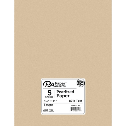 Paper Pearlized Cardstock 8.5" x 11" 80lb 5pc - Paper Accents