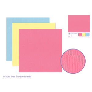 Scrapbook Paper: 12" x 12" Textura Select Cardstock x 3 - Pastels