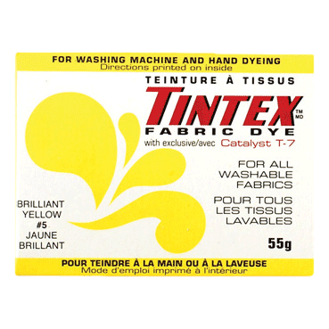 Tintex Fabric Dye shown in Brilliant Yellow Colour sold by RQC Supply Canada located in Woodstock, Ontario