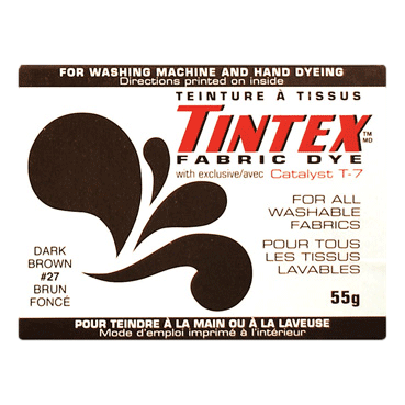 Tintex Fabric Dye shown in Dark Brown Colour sold by RQC Supply Canada located in Woodstock, Ontario
