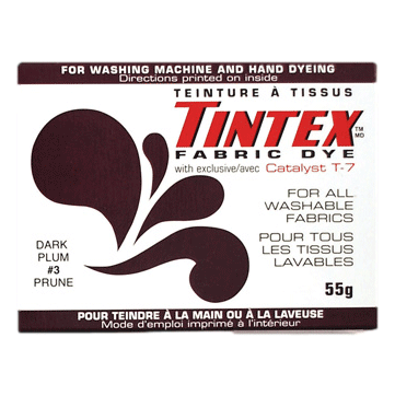 Tintex Fabric Dye shown in Dark Plum Colour sold by RQC Supply Canada located in Woodstock, Ontario