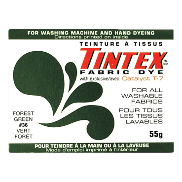 Tintex Fabric Dye shown in Forest Green Colour sold by RQC Supply Canada located in Woodstock, Ontario