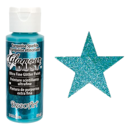 Turquoise Sparkle Glamour Dust Ultra Fine Glitter Paint made by DecoArt sold by RQC Supply Canada