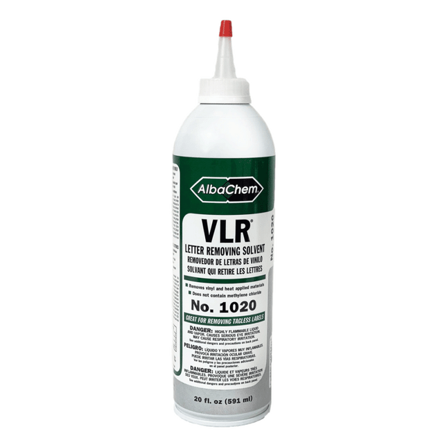 VLR: Vinyl Letter Removing Solvent 20oz Bottle  Sold by RQC Supply Canada.