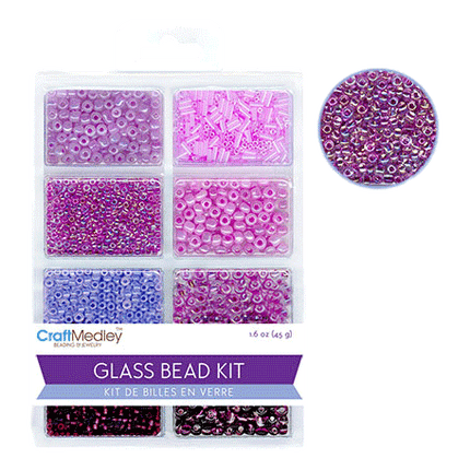 Glass beads Craft Medley brand, showing Viola available for sale sold by RQC Supply Canada.