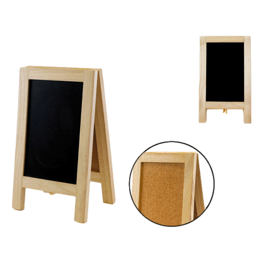 Get your Chalkboard with Cork Backed Wooden Easel today at RQC Supply Canada located in Woodstock, Ontario 
