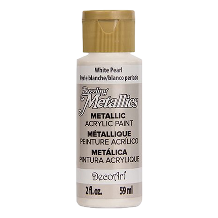 White Pearl Dazzling Metallics DecoArt Acrylic Paint sold by RQC Supply Canada