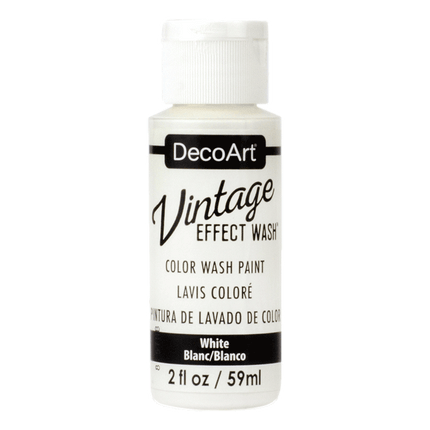 Decoart Vintage Effect Colour Wash Paint sold by RQC Supply Canada located in Woodstock, Ontario shown in White colour