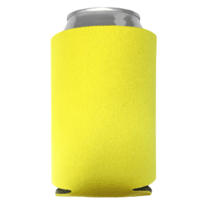 Yellow Foam Can Coolers, beer can holders sold by RQC Supply Canada