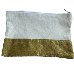 Yellow Gold Glitter Cosmetic Bags, perfect for bridesmaid gifts sold by RQC Supply Canada