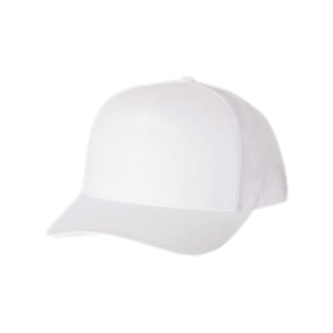 White Adult Poly-cotton Yupoong five panel retro baseball hats sold by RQC Supply Canada