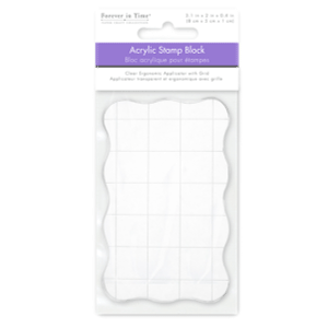 Clear Acrylic Stamp Block, Ergonomic Applicator with Grids