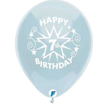 Happy 7th Birthday 12" Latex Balloons sold by RQC Supply Canada located in Woodstock, Ontario Canada