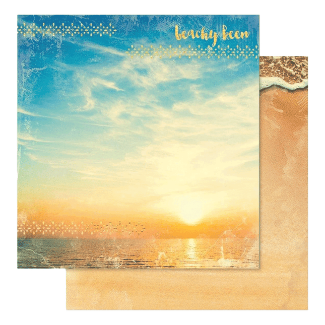 Beachy Keen Paper House double sided scrapbooking paper sold by RQC Supply Canada an arts and craft store located in Woodstock, Ontario