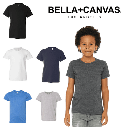 Bella + Canvas 3001Y Youth Jersey T-Shirt–Black (S)