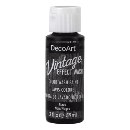 Decoart Vintage Effect Colour Wash Paint sold by RQC Supply Canada located in Woodstock, Ontario shown in black colour