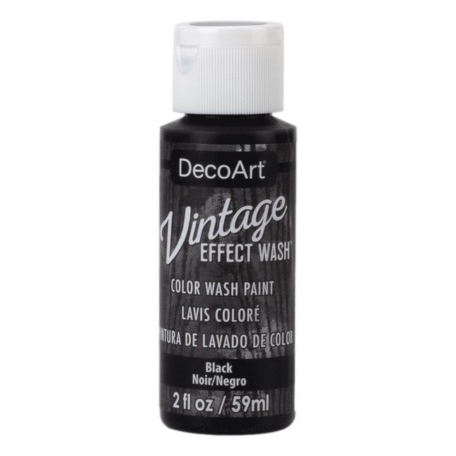 Decoart Vintage Effect Colour Wash Paint sold by RQC Supply Canada located in Woodstock, Ontario shown in black colour