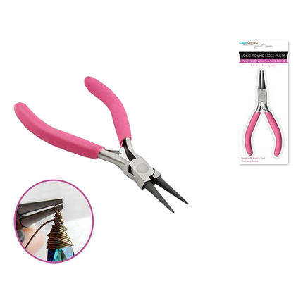 Beading/Jewelry Tool: Long Round Nose Pliers w/Soft Grip Handle