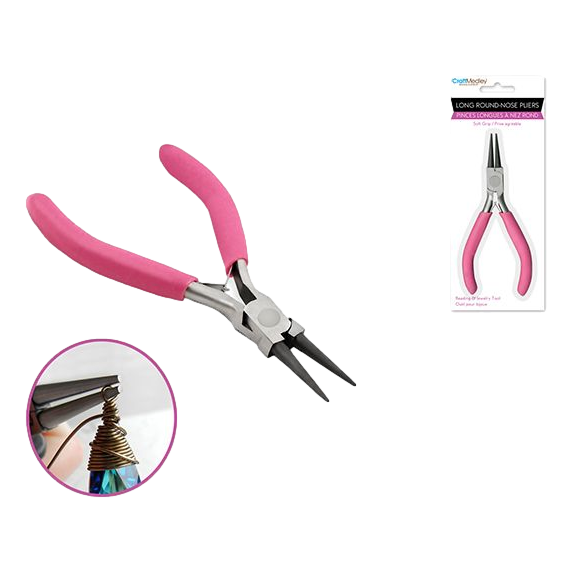 Beading/Jewelry Tool: Long Round Nose Pliers w/Soft Grip Handle