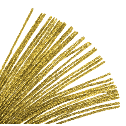 Champagne Gold Tinsel Pipe Cleaners sold by RQC Supply Canada, located  at a craft store located in Woodstock, Ontario