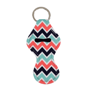 Teal & Pink & Navy Chapstick Keychain Chapstick holder sold by RQC Supply Canada