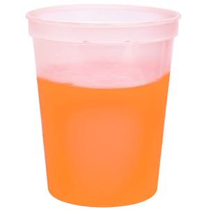 16 oz Stadium Cup Colour Changing Clear Orange Sold By RQC Supply Canada