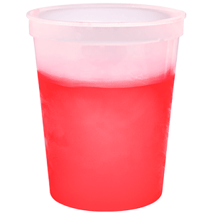 16 oz Stadium Cup Colour Changing Clear Red Sold By RQC Supply Canada