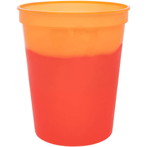 16 oz Stadium Cup Colour Changing Orange Red Sold By RQC Supply Canada