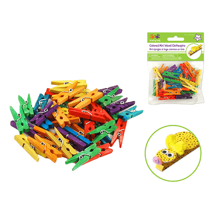 Coloured Mini Clothes Pegs sold by RQC Supply Canada located in Woodstock, Ontario