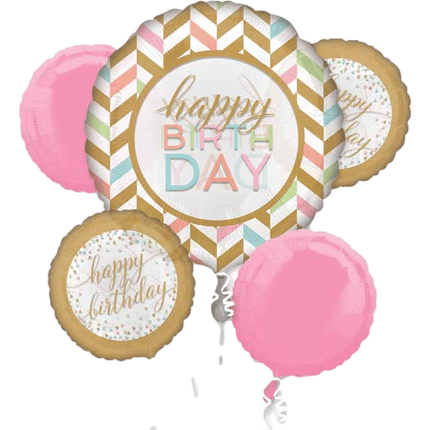 Pastel Coloured Happy Birthday Balloons sold by RQC Supply Canada located in Woodstock, Ontario