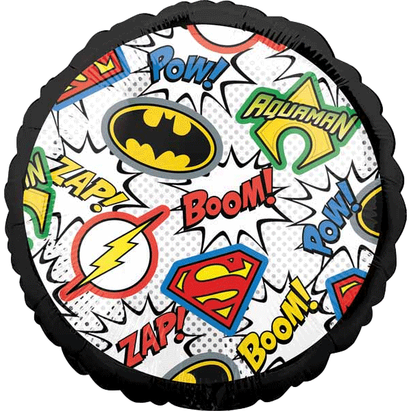Justice League Helium Filled Mylar Balloons sold by RQC Supply Canada located in Woodstock, Ontario Canada