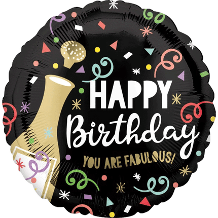 Happy Birthday Bubbly 18" Foil Balloons sold by RQC Supply Canada located in Woodstock Ontario