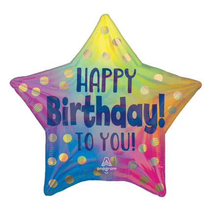 Star Ombre Happy Birthday Mylar Balloons sold by RQC Supply Canada located in Woodstock, Ontario Canada