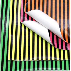 Black and Neon Stripe Faux Leather Sheets - Faux Vinyl