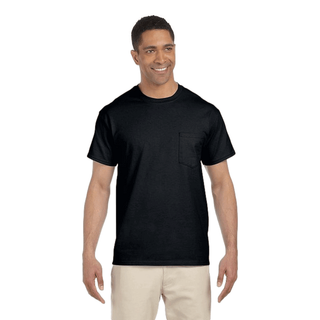 Gildan Black Pocket Tshirt sold by RQC Supply Canada located in Woodstock, Ontario