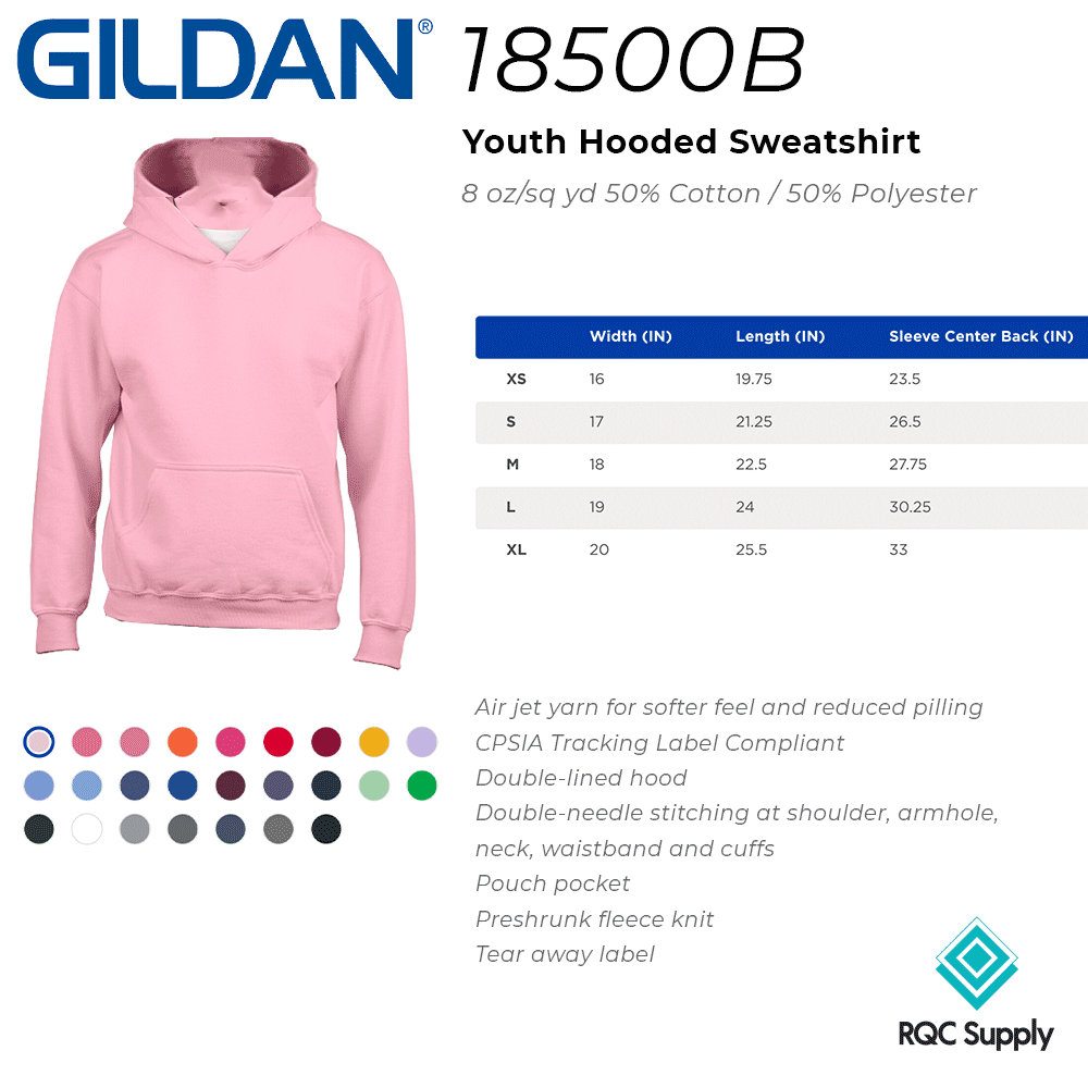 G18500B Gildan Kids Hoodie - Youth – RQC Supply Ltd