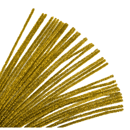 Gold Tinsel Pipe Cleaners sold by RQC Supply Canada, located  at a craft store located in Woodstock, Ontario