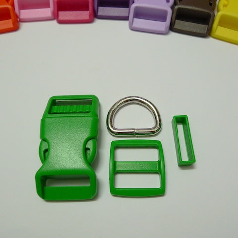 DIY Dog Collar Supplies 25mm (1") - 1 set Green