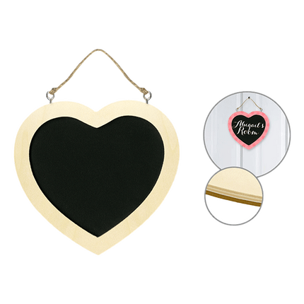 Heart Shaped hanging chalkboard sold by RQC Supply located in Woodstock, Ontario 