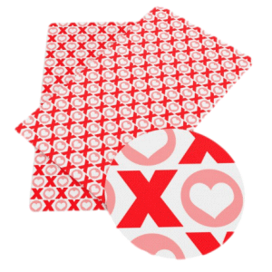 White XOXO Hugs & Kisses Faux Leather Sheets - Faux Vinyl