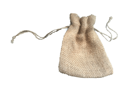 Jute Drawstring Sac 4" x 5" Tooth Fairy / Tic Tac Toe Bag