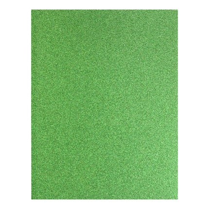Get your Glitter Cardstock in 8.5" x 11" width now sold at RQC Supply Canada located in Woodstock, Ontario, showing kiwi green glitter scrapbooking paper